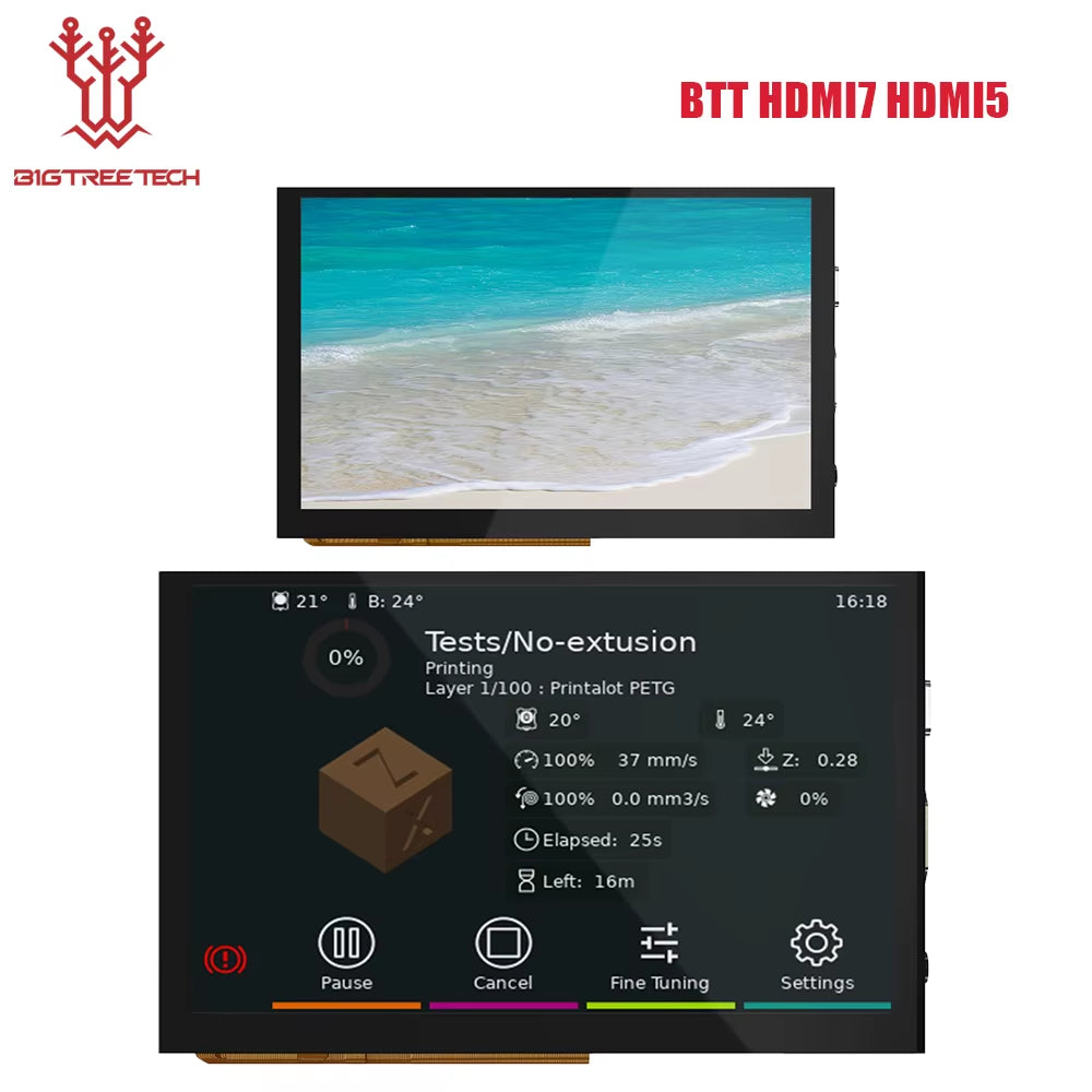 HDMI7 V1.2 HDMI5 HDMI Touch Screen 5/7 Inch IPS Screen Display 3D Printer Parts for Raspberry Pi 4 Manta M8P Board