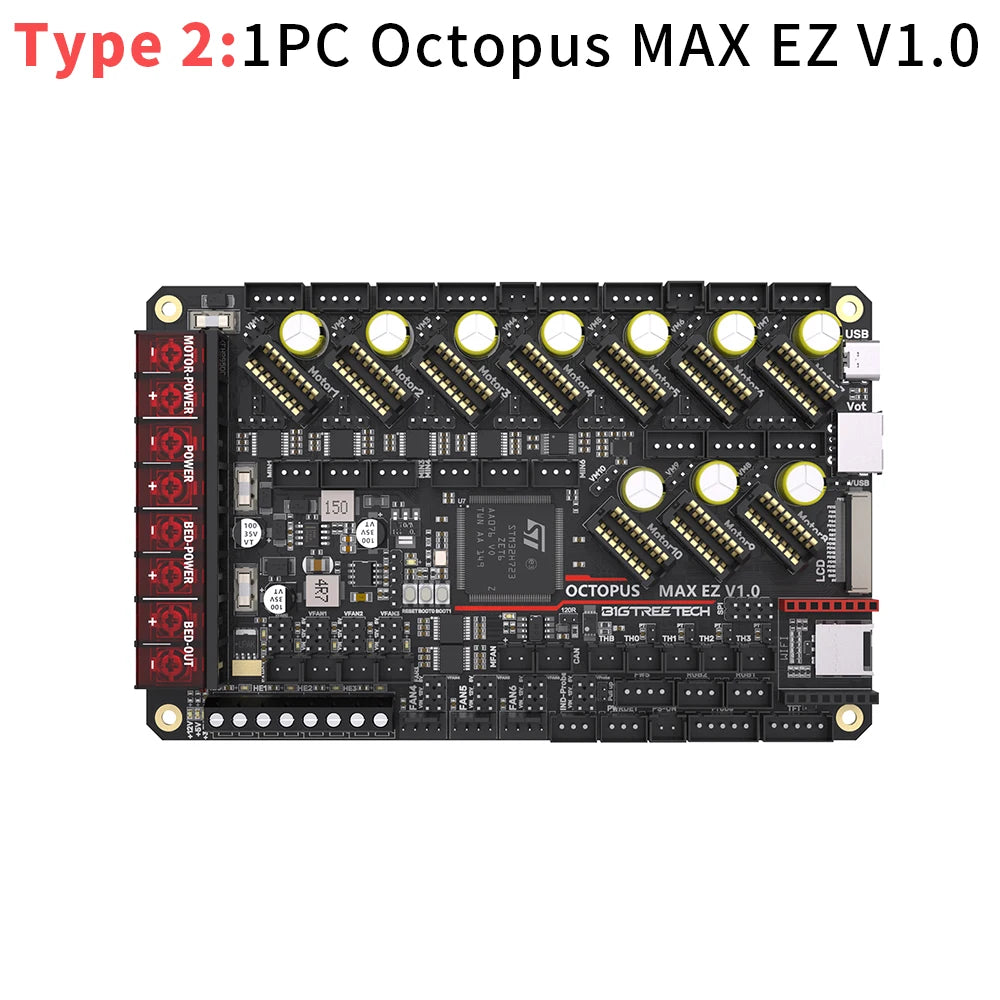 Octopus MAX EZ V1.0 BTT Motherboard Upgrade Octopus Pro 3D Printer Parts TMC5160 TMC2209 for Voron 2.4 Kits Corexy