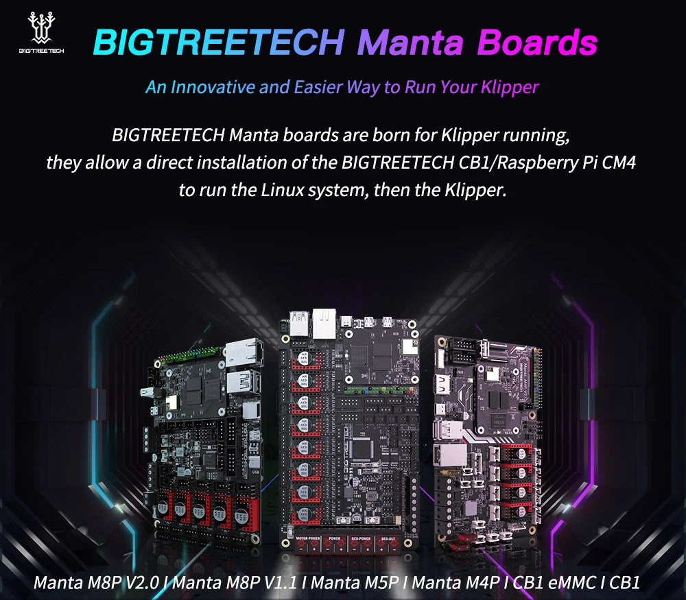 MANTA M8P M5P M4P Motherboard 32Bit Klipper Marlin VS Raspberry Pi CM4 for Voron Ender 3 3D Printer Control Board