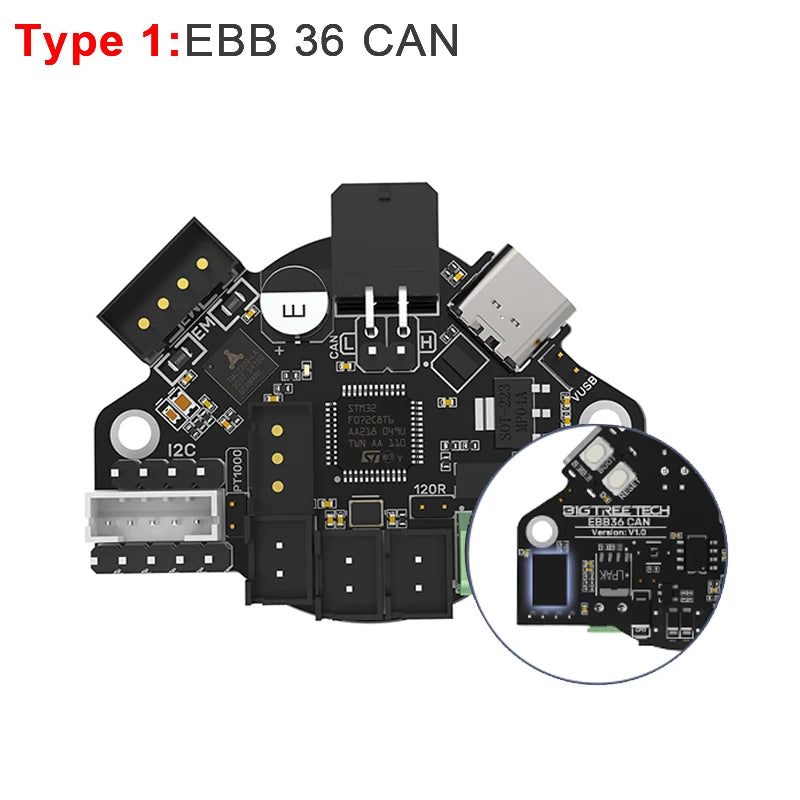 BIGTREETECH EBB36 EBB42 CAN V1.2 Board Support Canbus PT100 for Klipper Hotend Head Tool 36 Stepper Motor Ender3 3D Printer Part