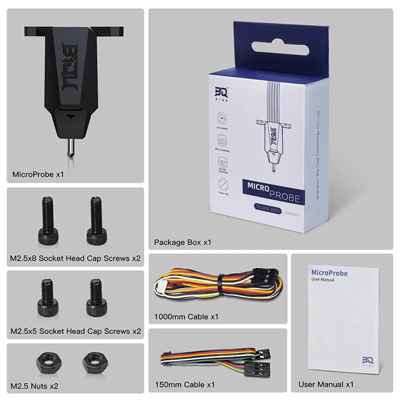 BIGTREETECH Microprobe Auto Leveling Kit 3D Printer Bed Sensor Metal Probe High Precision Vs BL Touch for Ender3 Voron Extruder