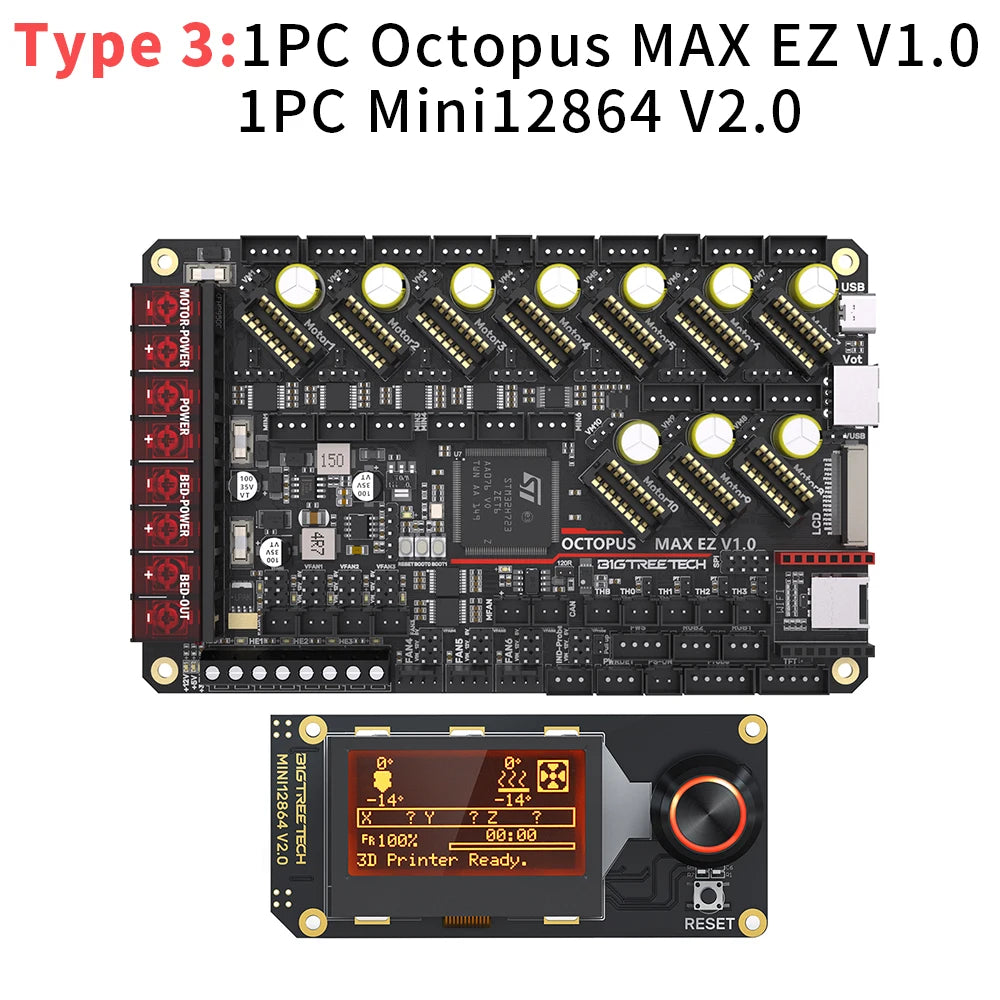 Octopus MAX EZ V1.0 BTT Motherboard Upgrade Octopus Pro 3D Printer Parts TMC5160 TMC2209 for Voron 2.4 Kits Corexy