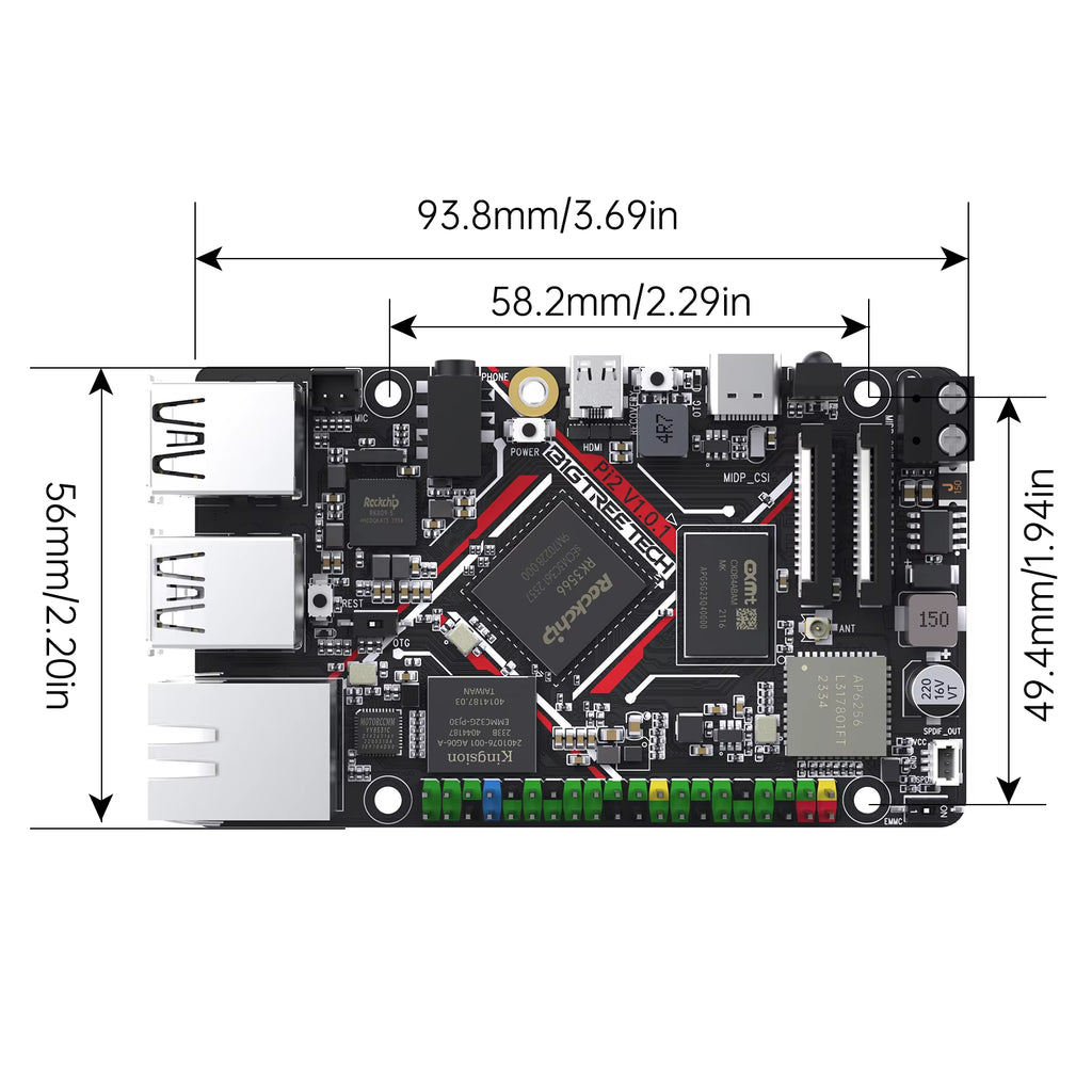 BTT PI 2 RK3566 Quad-Core RAM 2GB ROM 32GB 2.4G Wifi 40Pin GPIO VS Raspberry PI for Klipper 3D Printer Parts DIY