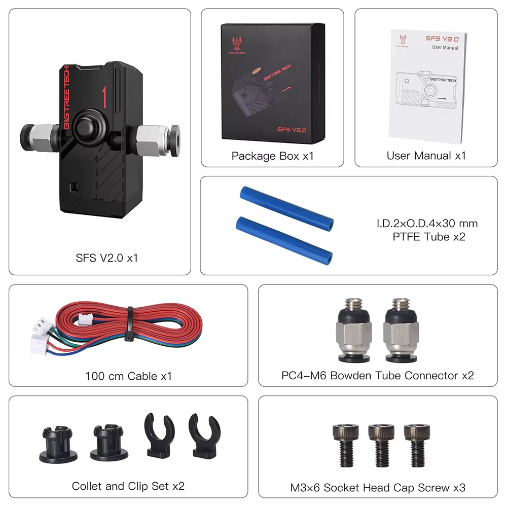 Smart Filament Sensor Break Detection Module BTT SFS V2.0 Monitor 3D Printer Parts for SKR V1.4 Turbo SKR 2 Mini E3