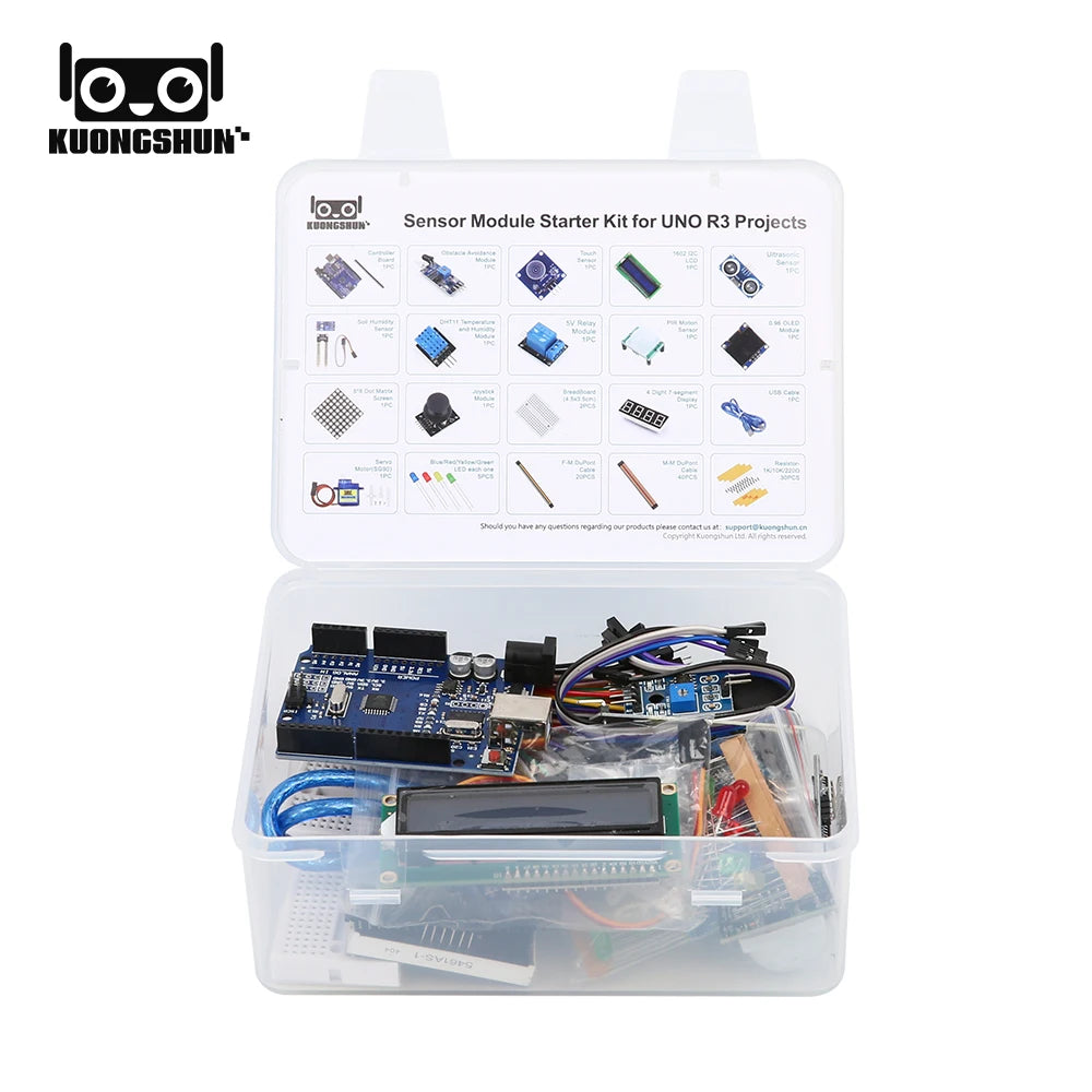 Sensor Module Starter Kit for Arduino Set R3 0.96 OLED 1602 LCD Display with Tutorial for Arduino Uno