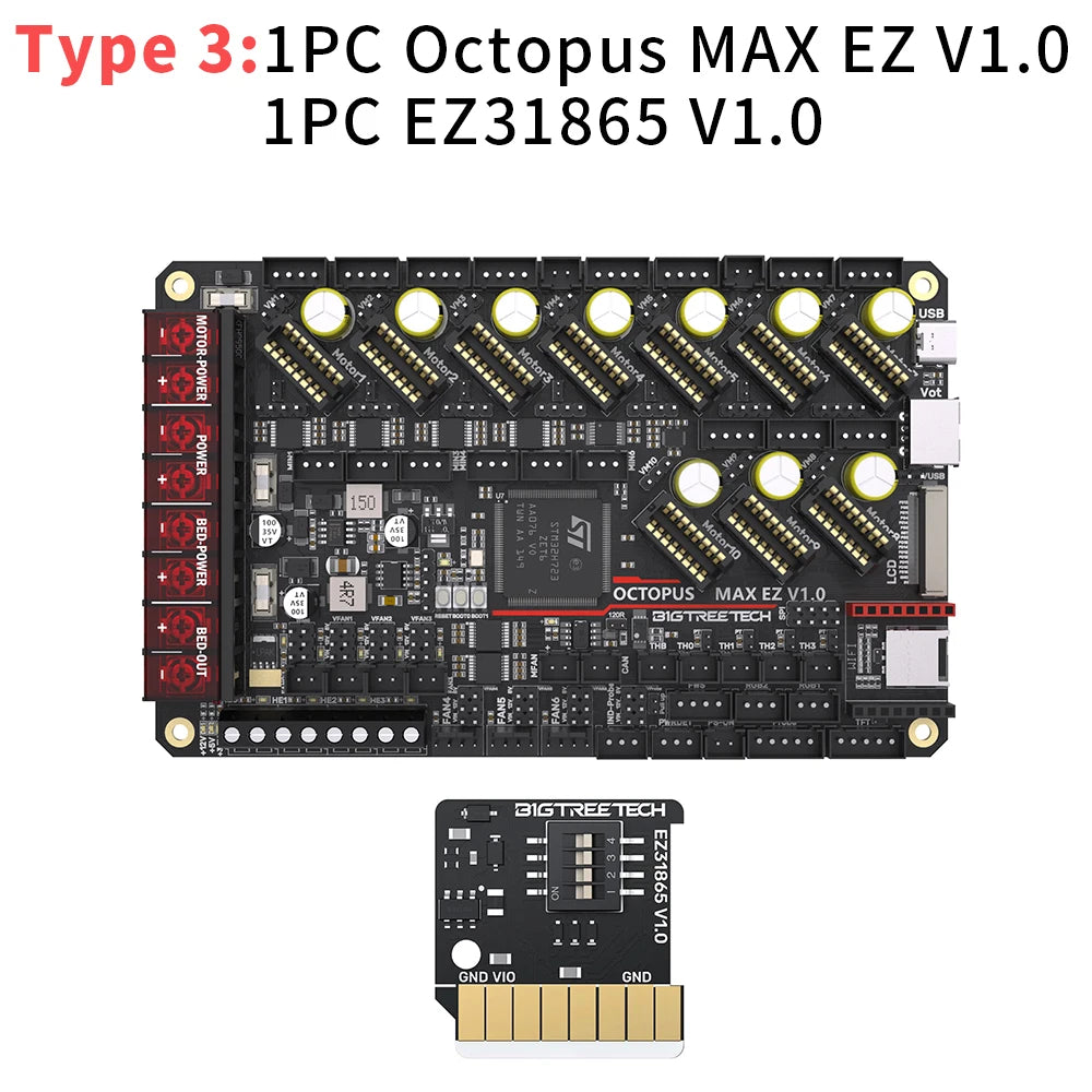 Octopus MAX EZ V1.0 BTT Motherboard Upgrade Octopus Pro 3D Printer Parts TMC5160 TMC2209 for Voron 2.4 Kits Corexy